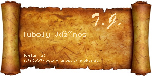 Tuboly János névjegykártya
