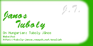 janos tuboly business card