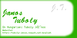 janos tuboly business card